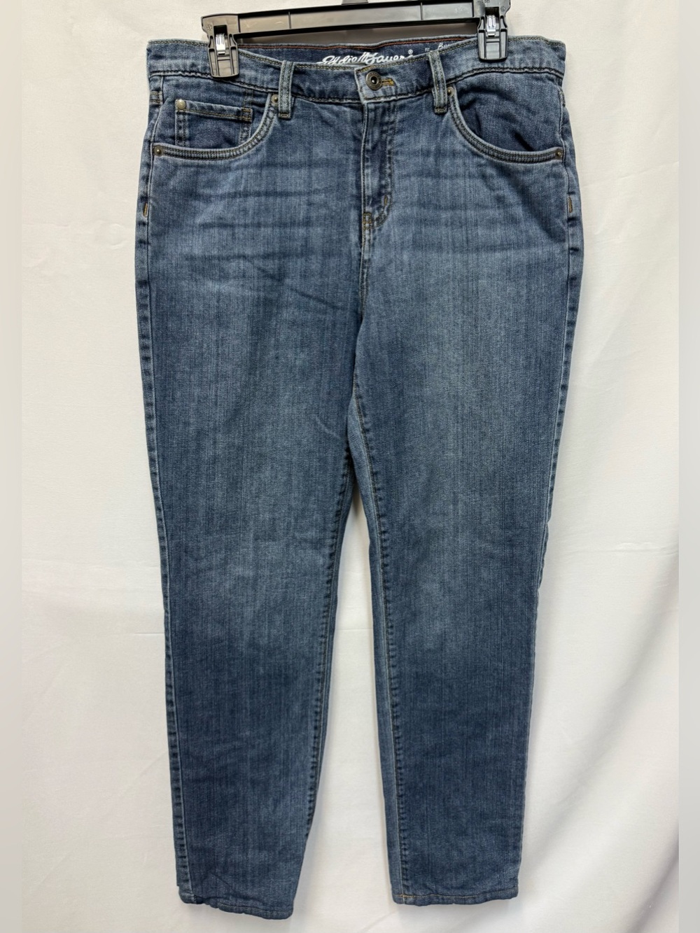 Eddie Bauer Women's Boyfriend Jeans - Dark Blue Wash with Flannel Lining